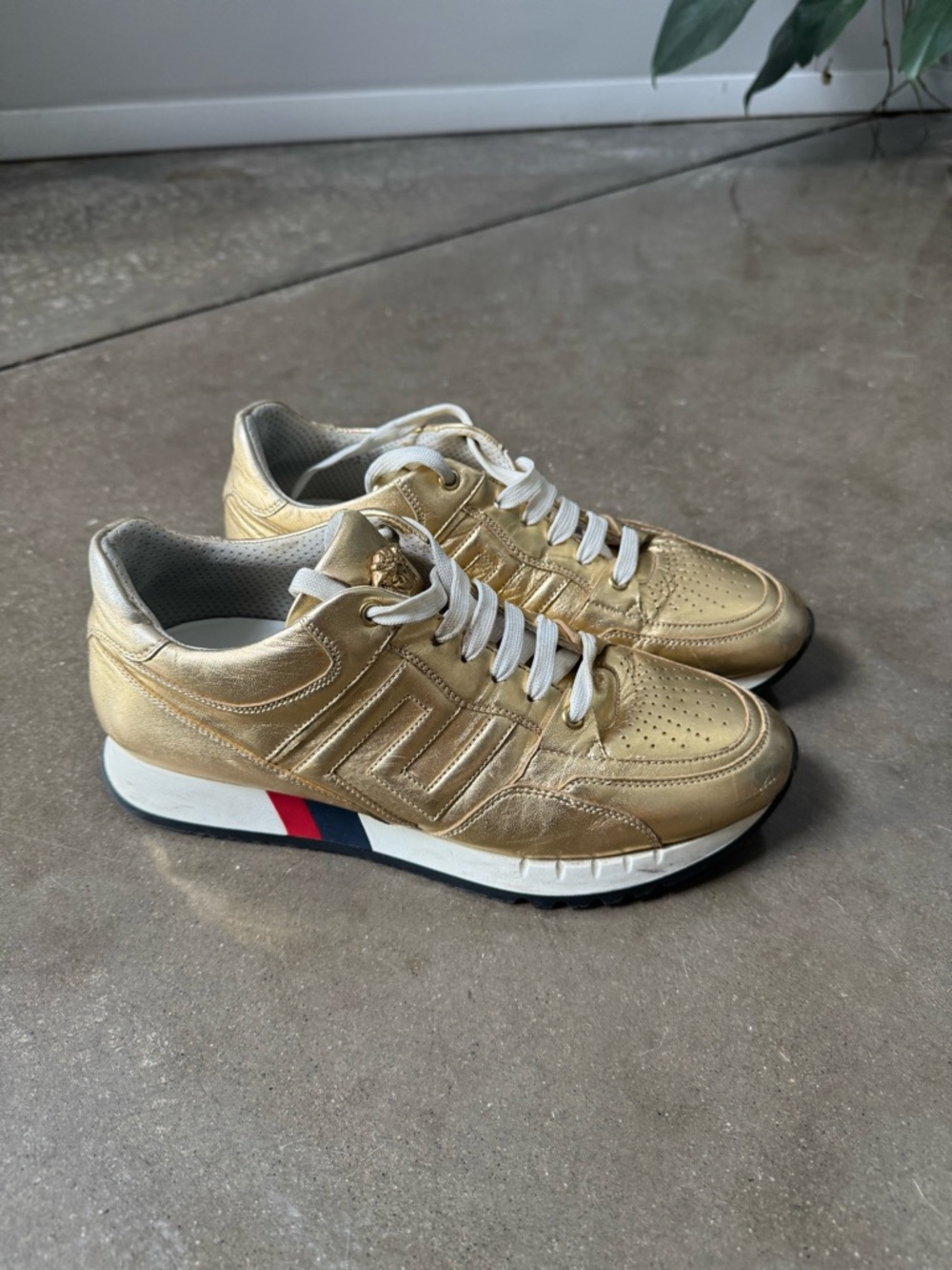 Versace Gold Metallic Sneakers from tribute SS18